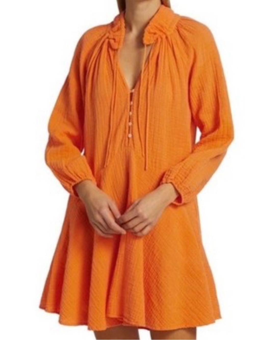XiRENA Lola Cotton Gauze Long Sleeve Mini Dress size S